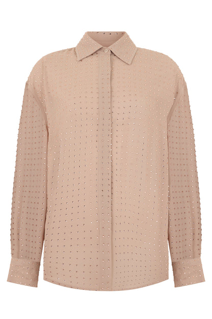 Georgette blouse with rhinestones RTW