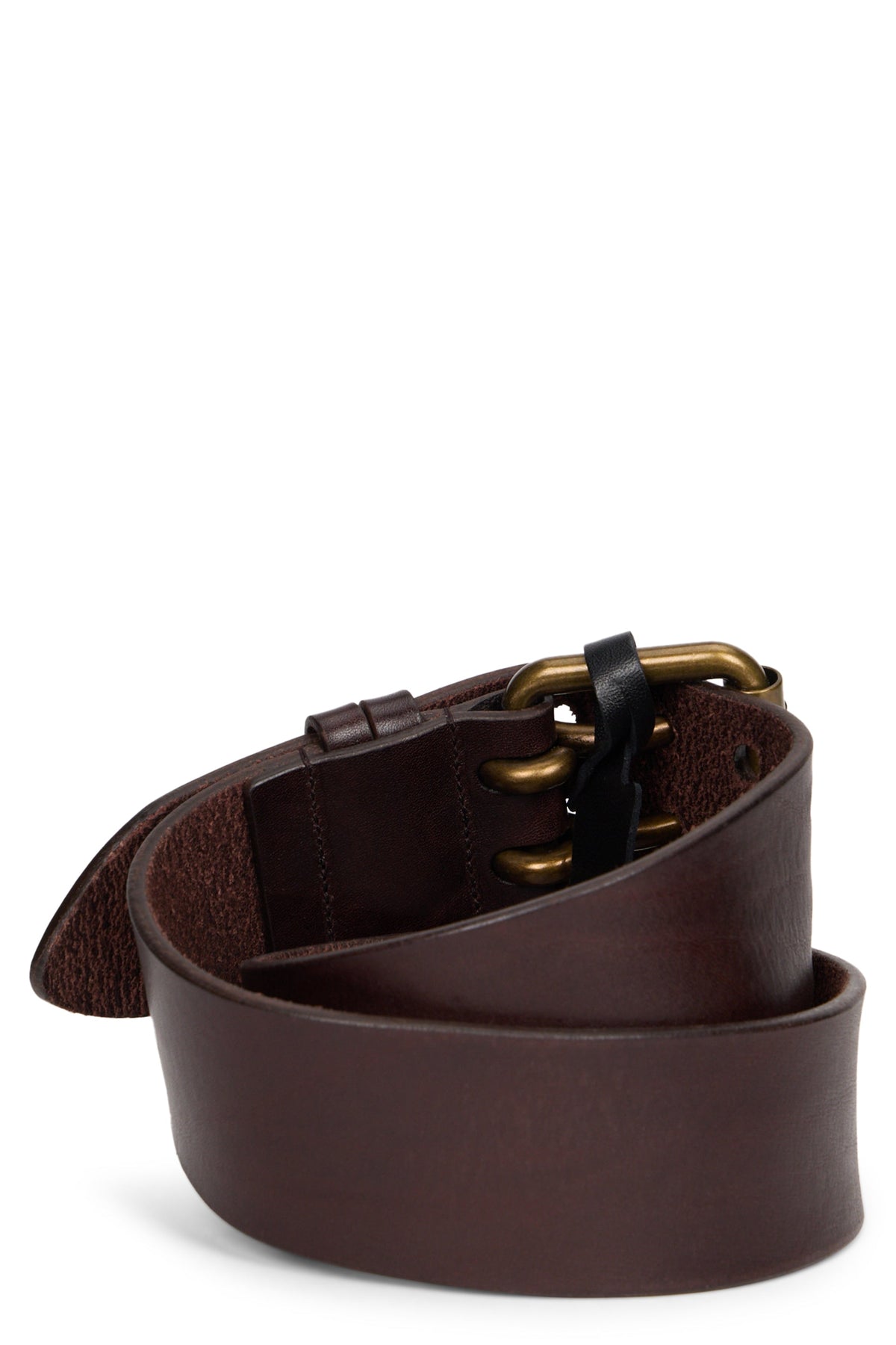 Leather belt with gold buckle ACC