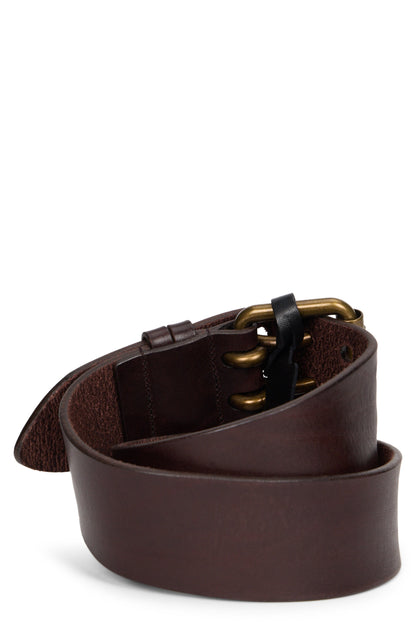 Leather belt with gold buckle ACC