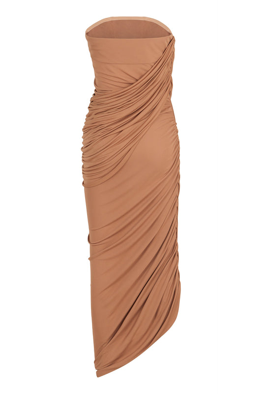 Asymmetric draped dress RTW