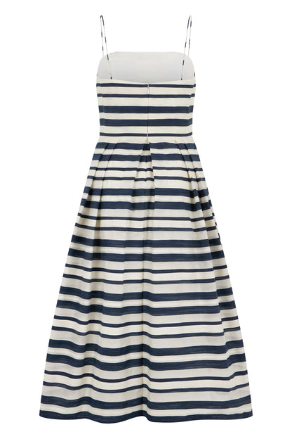 Midi dress in cotton blend with stripes RTW