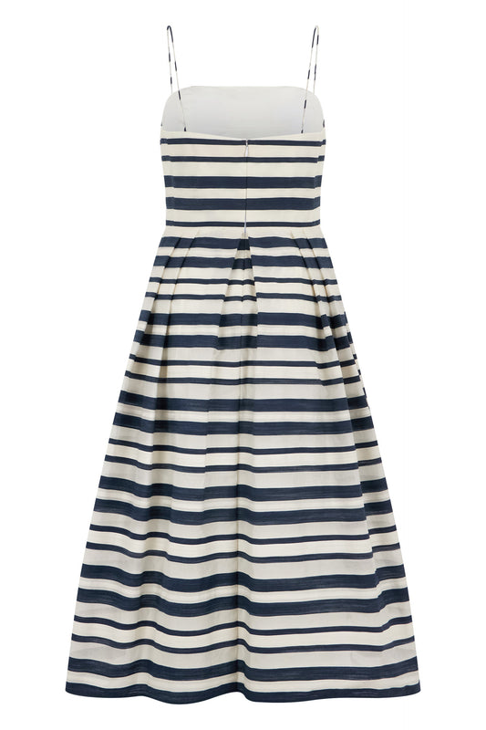 Midi dress in cotton blend with stripes RTW
