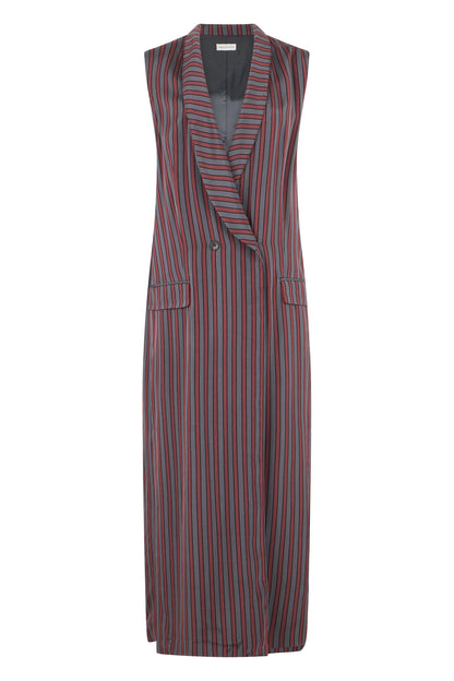 Long draped dress with a V-neck RTW