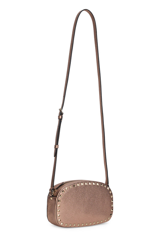 Rockstud shoulder bag in hammered leather BAGS