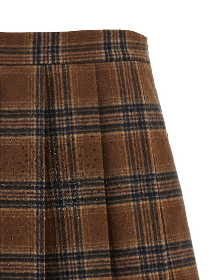 Pleated tartan skirt Skirts