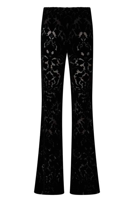 Velour pants with floral print RTW