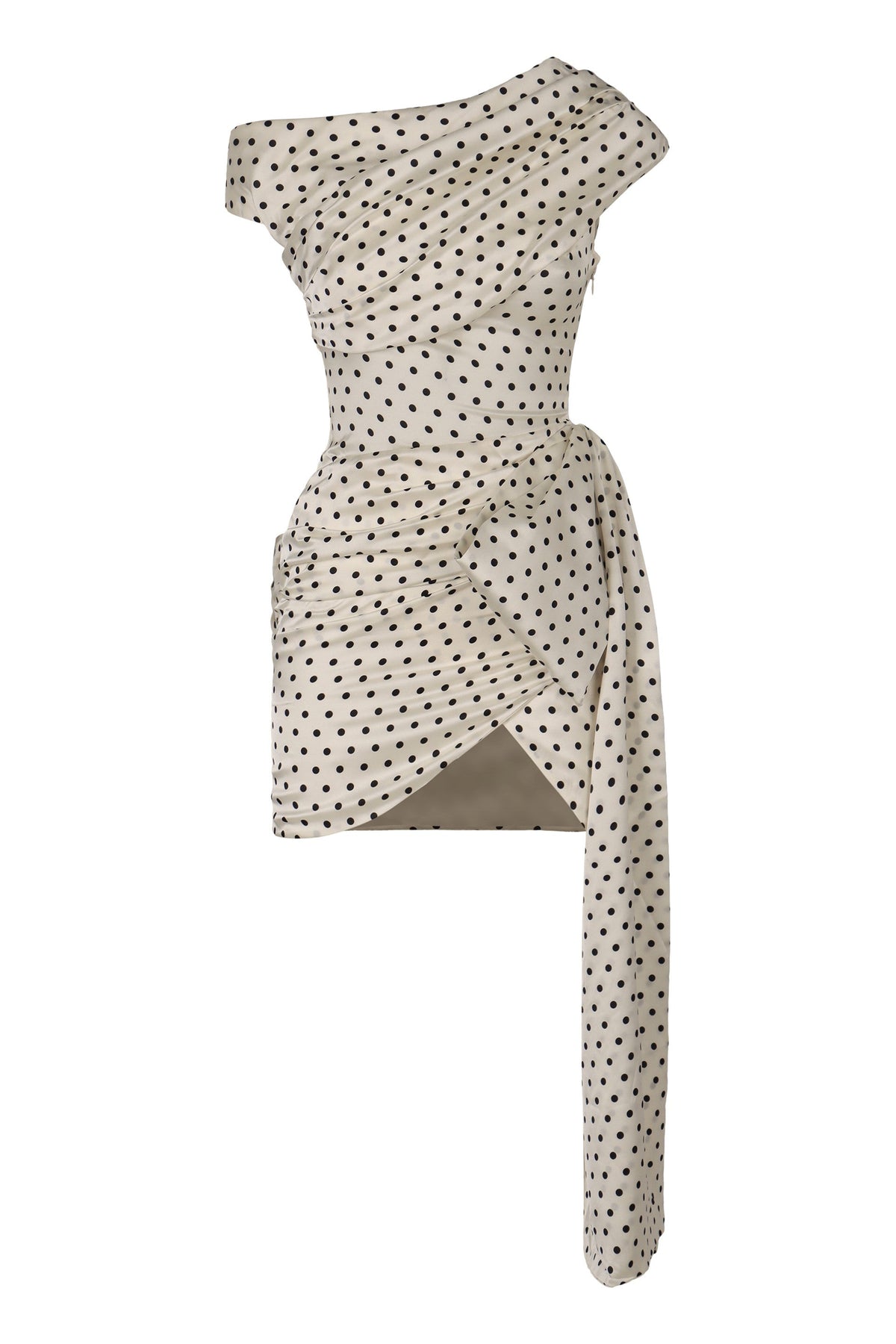 Mini satin dress with polka dots RTW