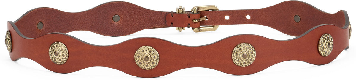 Etro Leather belt with jewel studs