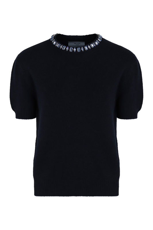 Crew neck sweater in wool and cashmere RTW