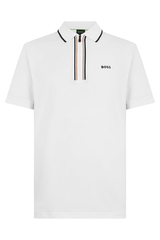 Stretch cotton polo with zip RTW