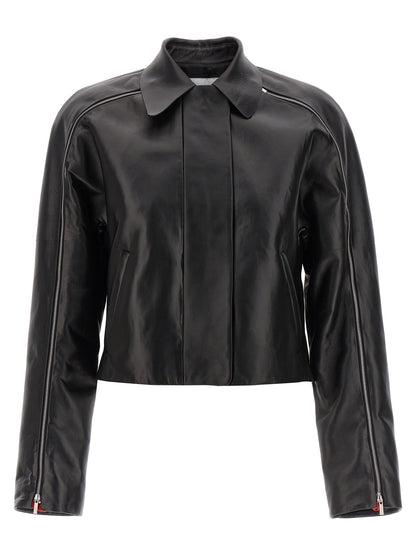 Leather blouson Casual jackets, parka