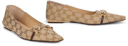 Gucci Ballet flat Vittoria in mixed cotton with GG monogram jacquard