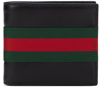 Bi-fold wallet Web Trademark in leather ACC