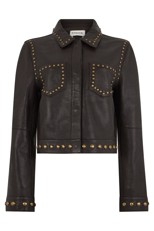 Leather jacket with studs RTW