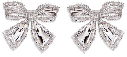 Self-Portrait Bow earrings with crystals