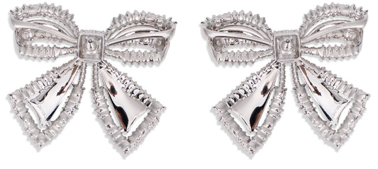 Self-Portrait Bow earrings with crystals