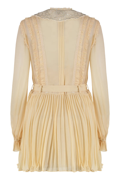 Mini dress in pleated georgette RTW