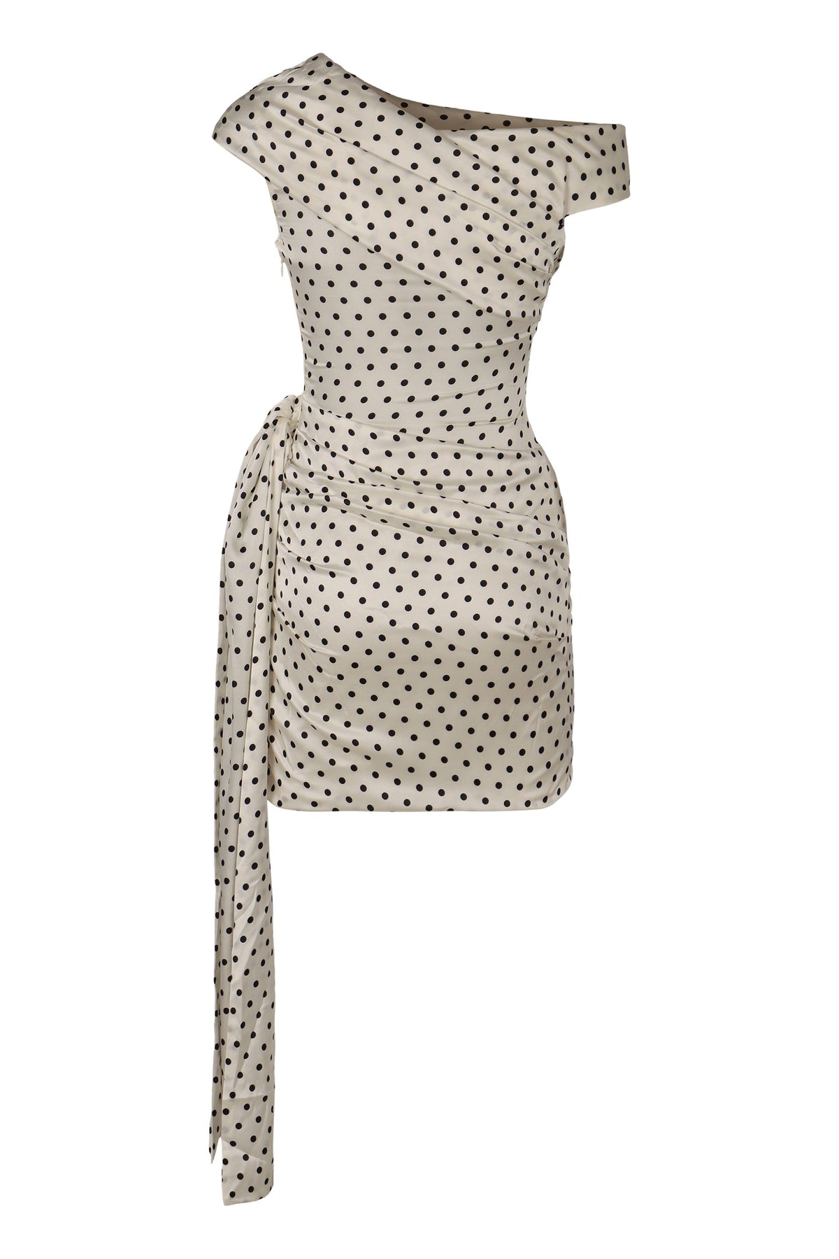 Mini satin dress with polka dots RTW