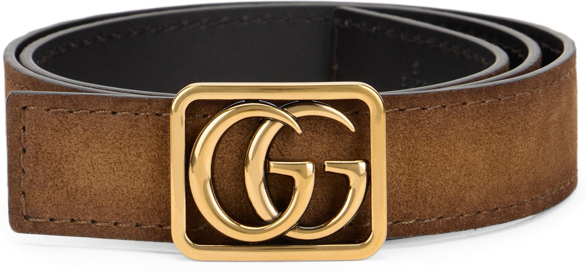 Reversible Belt Double G in Leather and Suede ACC