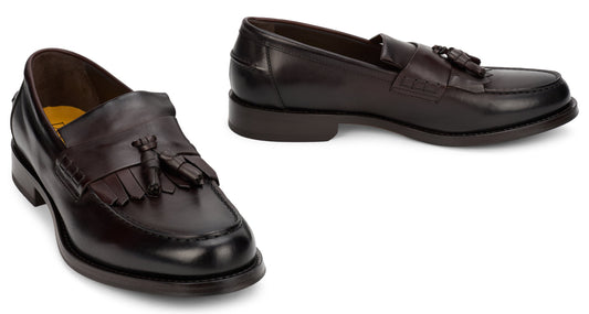 Loafers in leather with insert RTW