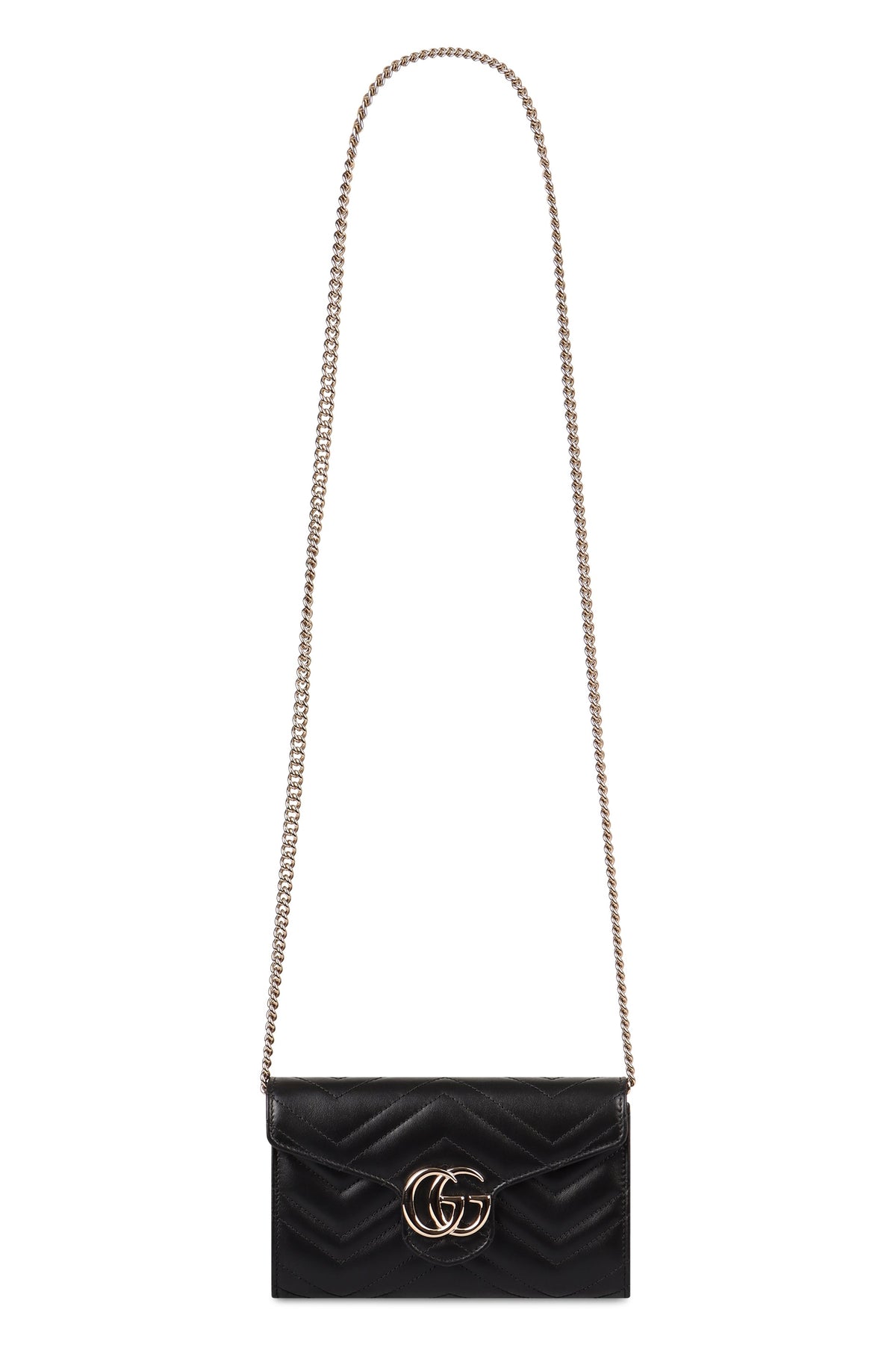 Gucci GG Marmont leather wallet on chain