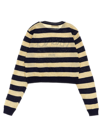 Lurex striped sweater with logo embroidery Sweater, cardigans