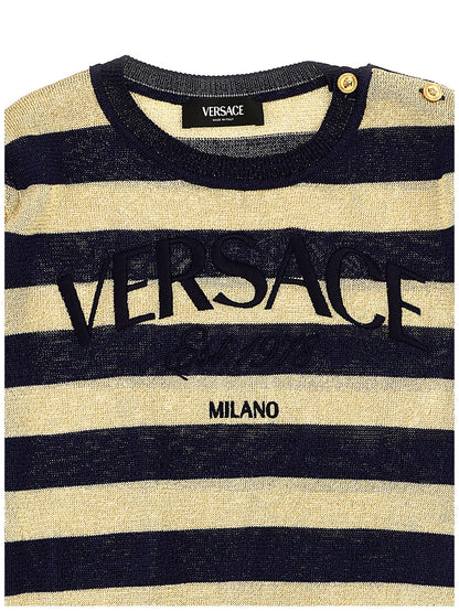 Lurex striped sweater with logo embroidery Sweater, cardigans