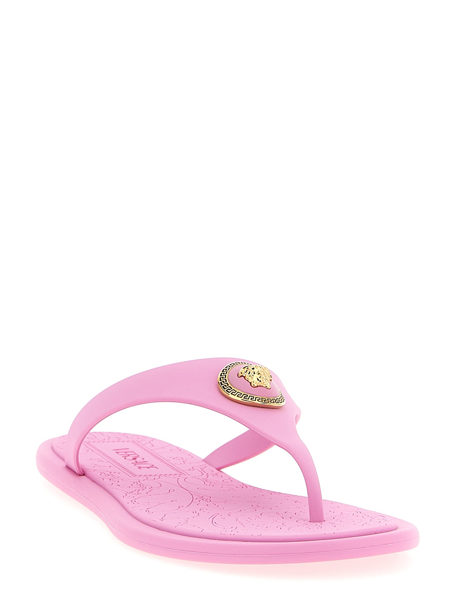 サンダル・ミュール Versace Sandalo Infradito Alia Alia Rubber Flat Sandals Blue | VERSACE US