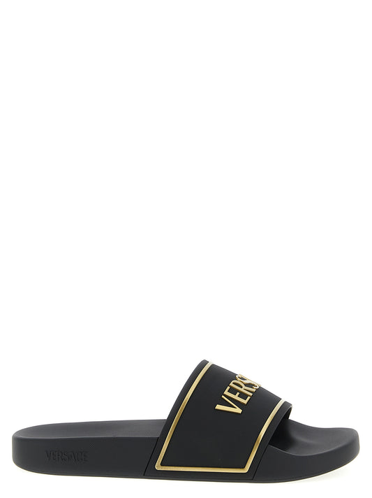 'Logo' slides Sandals