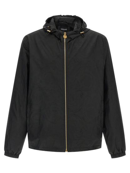 'Barocco' jacquard windbreaker Down jacket, Parka, Casual jackets