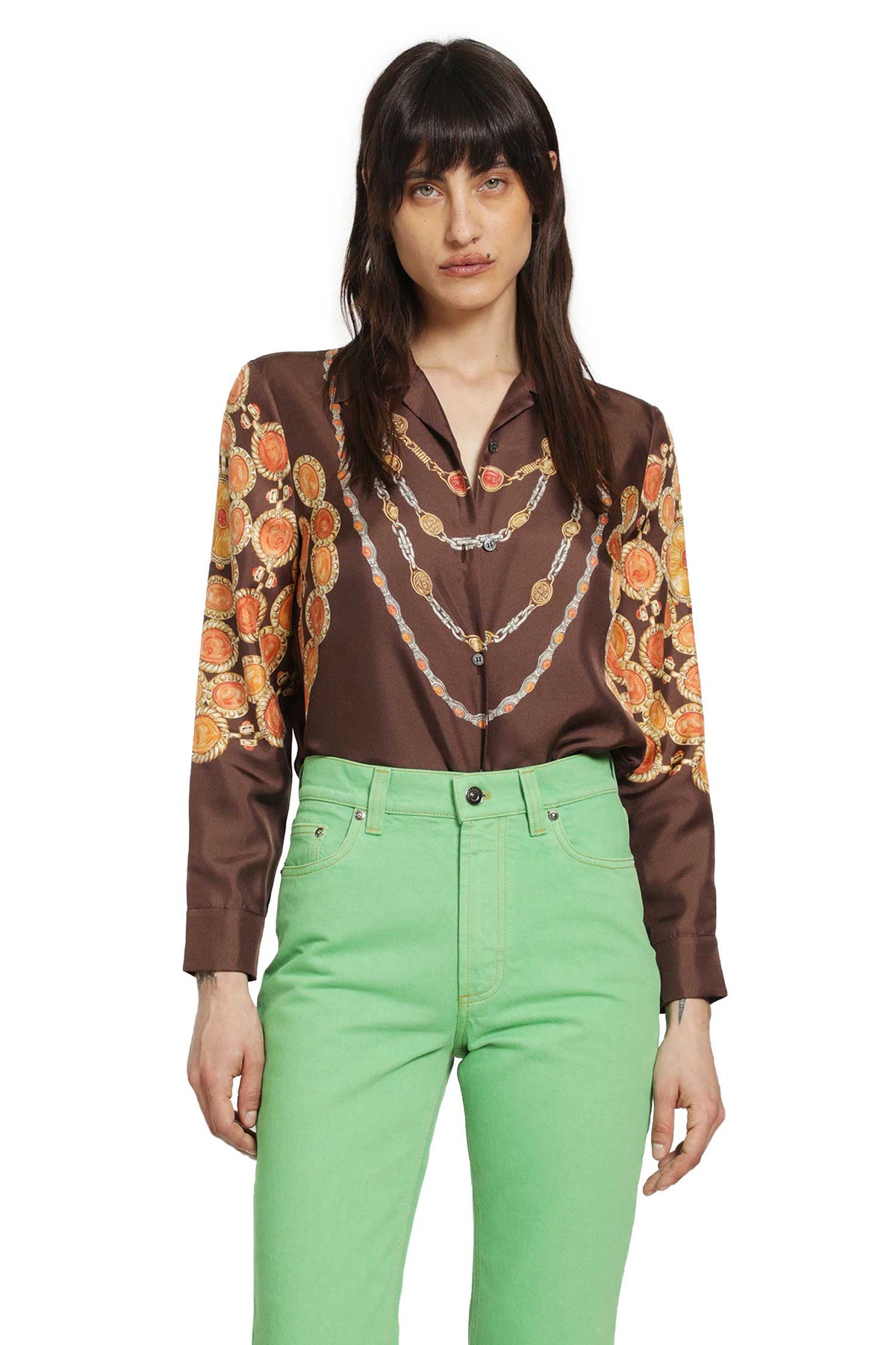 Versace Informal shirt silk twill print the lover