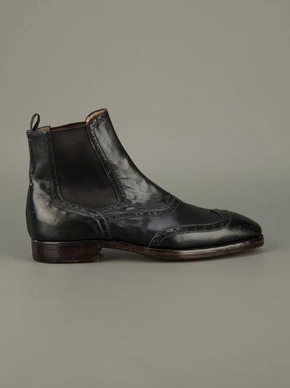 Loro Piana Oliver walk chelsea boot brogue english leather