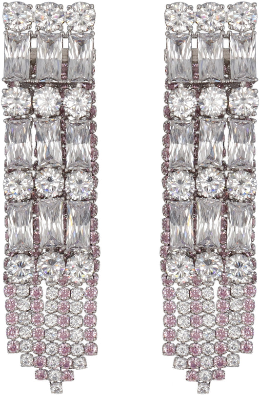 Crystal Pink Droplet earrings RTW