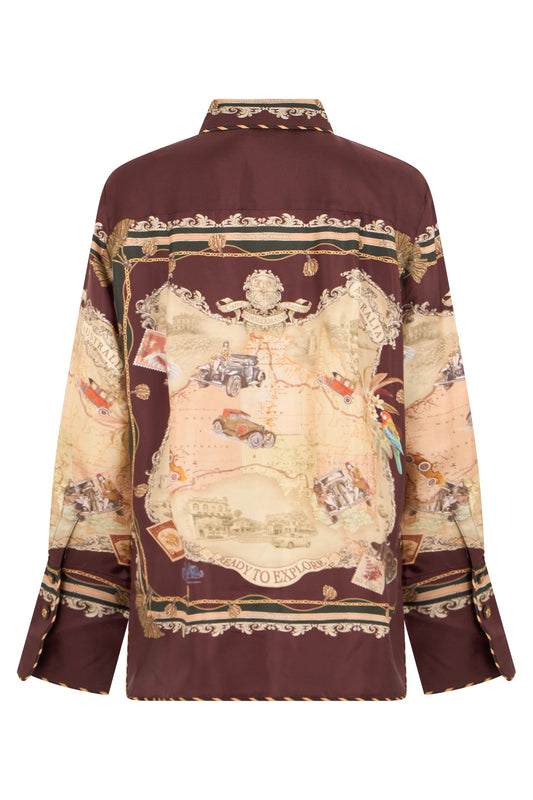 Silk shirt with printed pattern RTW