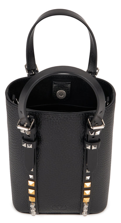 Rockstud bucket bag in leather BAGS