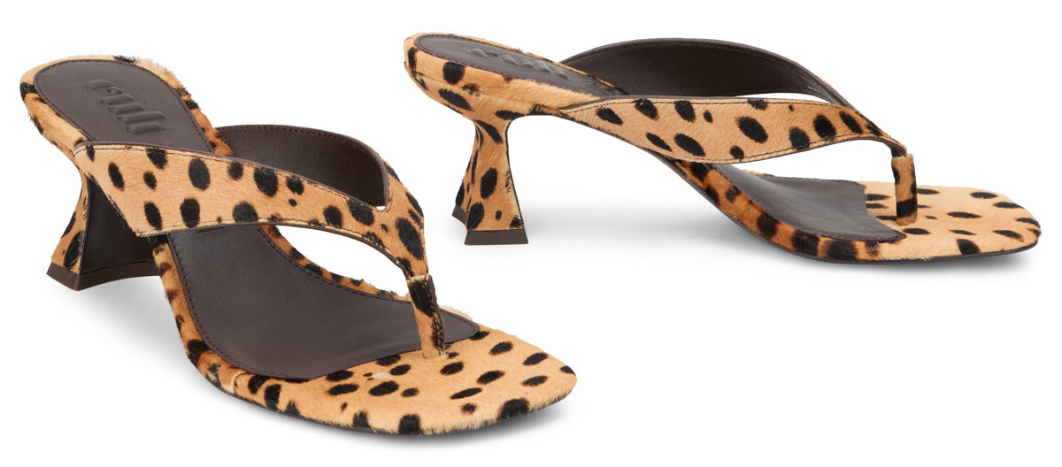 Animal print sandals with heel SHOES