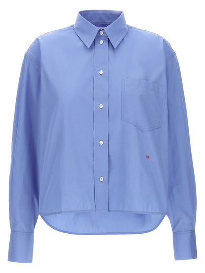 Cropped shirt with logo embroidery Shirt, blouse