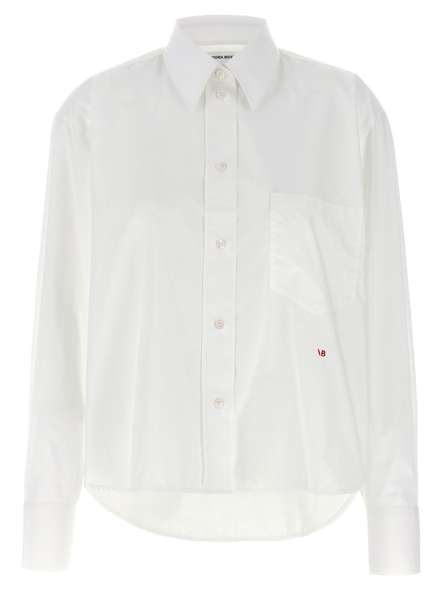 Cropped shirt with logo embroidery Shirt, blouse