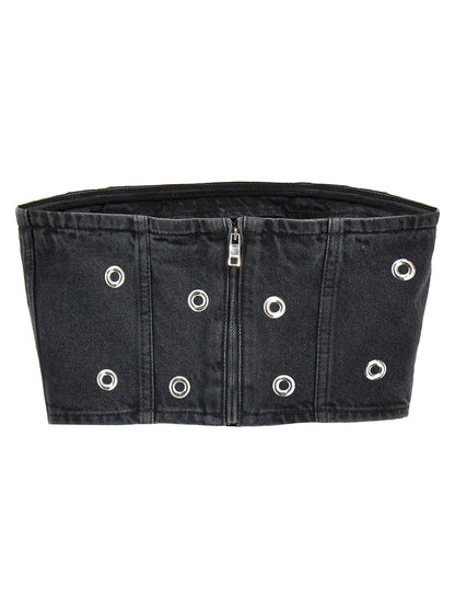 'Studded Denim' top Tops