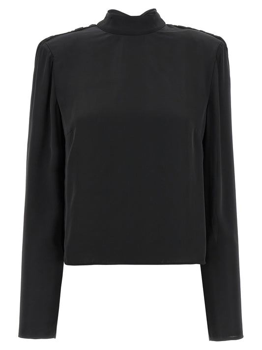 'Satin Drapy Back' top Tops