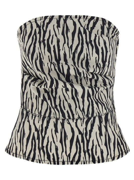 'Printed Denim' top Tops