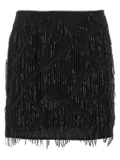 Beaded fringed skirt Skirts
