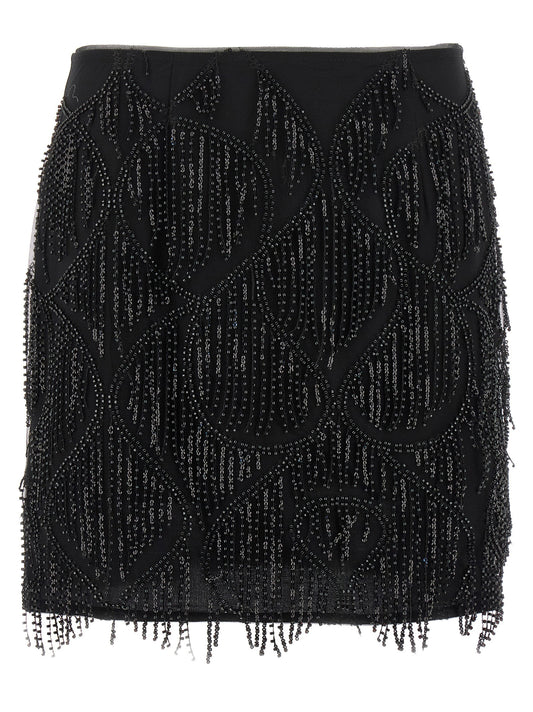Beaded fringed skirt Skirts