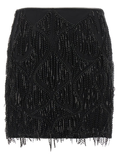 Beaded fringed skirt Skirts