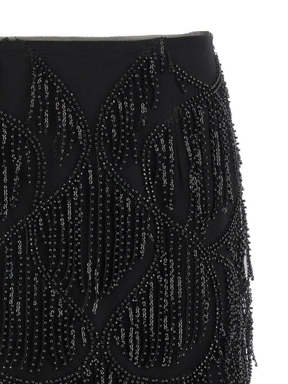 Beaded fringed skirt Skirts