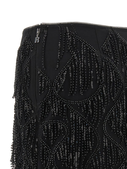 Beaded fringed skirt Skirts