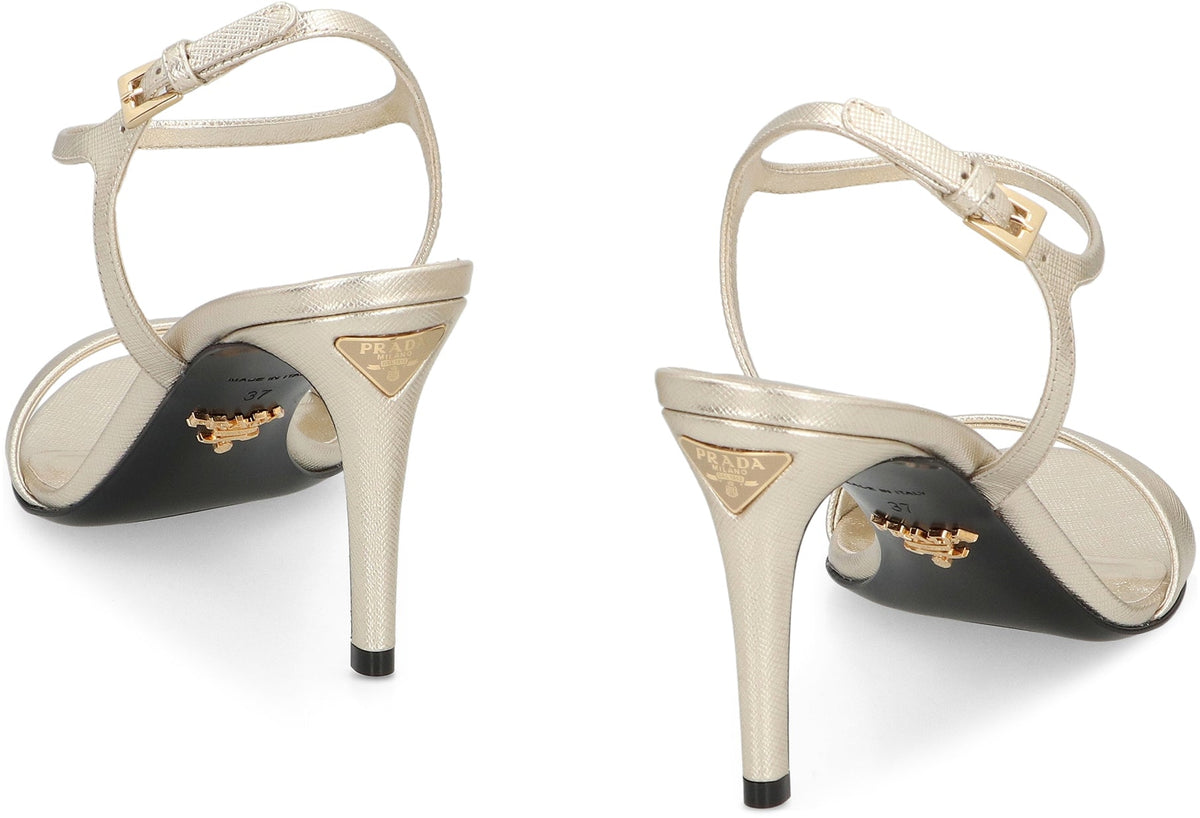 Leather sandals with high heel SHOES