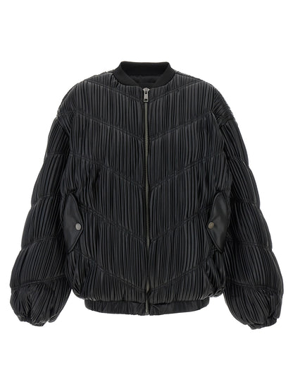Pleated bomber jacket Down jacket, Parka, Casual jackets