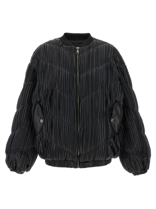 Pleated bomber jacket Down jacket, Parka, Casual jackets