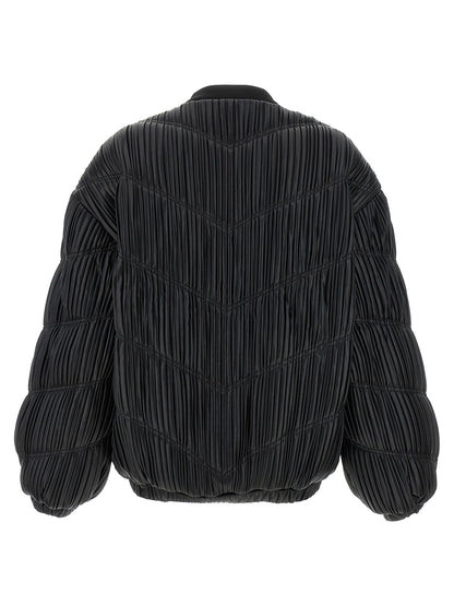Pleated bomber jacket Down jacket, Parka, Casual jackets